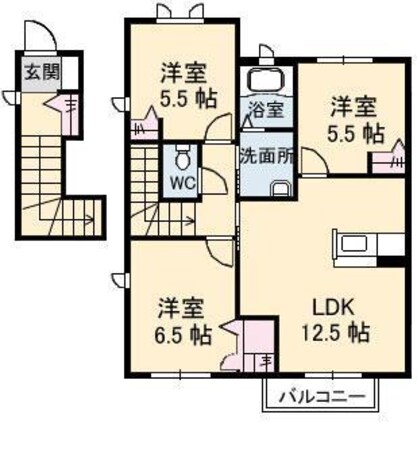 シャーメゾン明月　Ｇ棟の物件間取画像